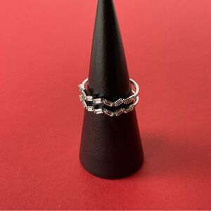 Bomb Party RBP5529 “Hopelessly Yours” Cubic Zirconia on .925 SSS Sz 11 Ring NWT